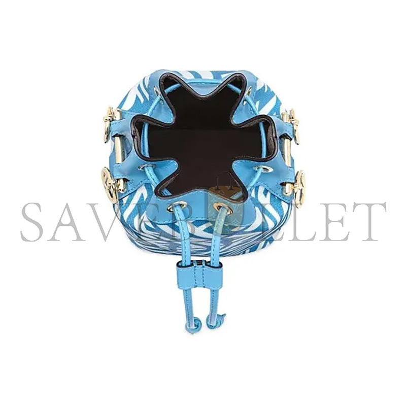 F**di blue glazed canvas mini bag 8bs010afl1f1e8l (18*12*10cm)